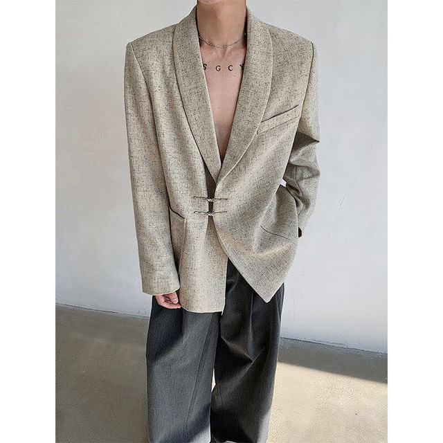 Freehop-Shawl Lapel Melange Blazer