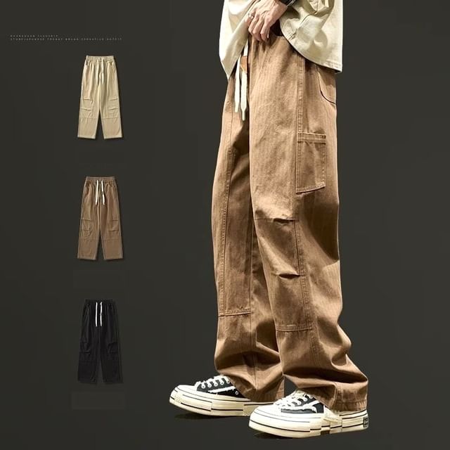 Lingaris-Mid Rise Plain Loose Fit Pants