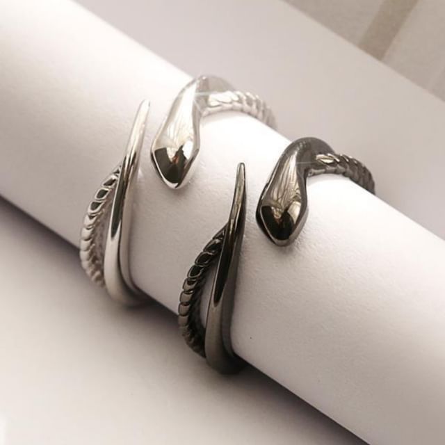 Tinseltown-Couple Matching Serpent Open Ring