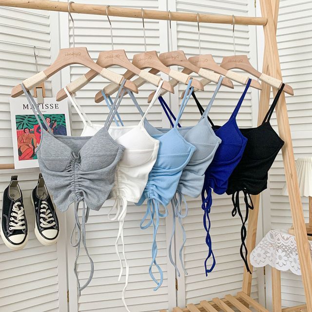 DIYI-Drawstring Bustier Top in 15 Colors