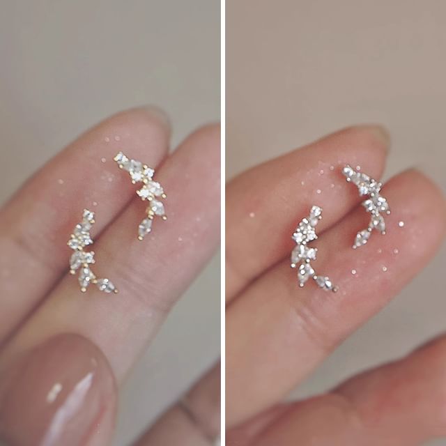 Dashiro-Rhinestone Sterling Silver Ear Stud