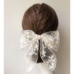 Twin Bear - Lace Bow Hair Clip