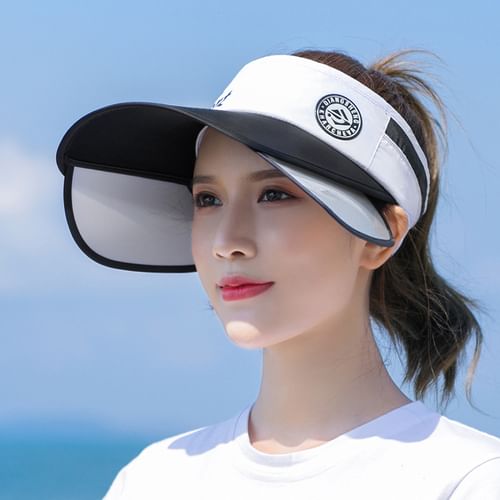 Kalamate Sun Protection Wide Brim Visor Hat White One Size