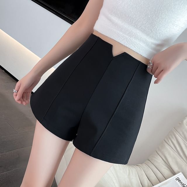Dragan Pulse-High Waist Plain Dress Shorts