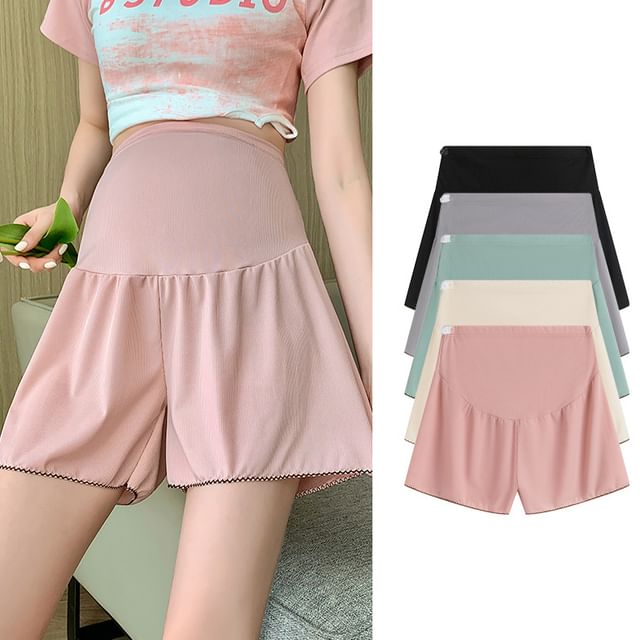 Melon Juice-Maternity High Waist Plain Undershorts Set