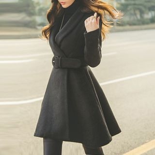 Aurora - Buckled A-Line Coat | YesStyle
