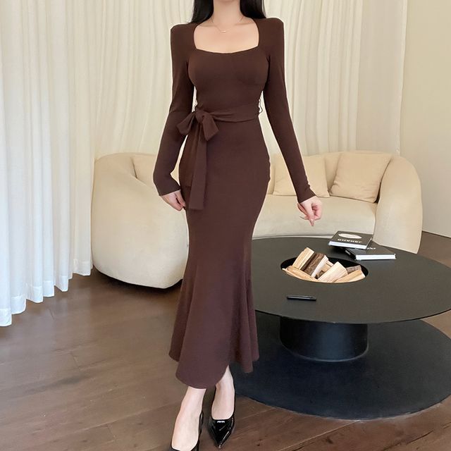 chinese dress ladies Women's sleeveless striped bohemian mid-length tight dress main image 1