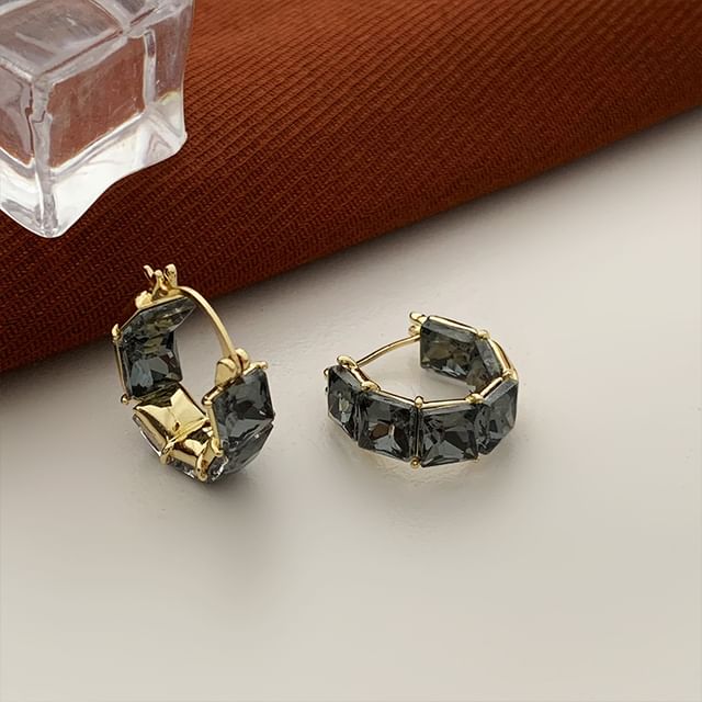 Jael-Rhinestone Alloy Hoop Earring
