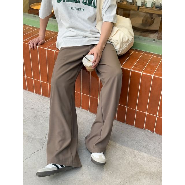 DAZO Studios-High Waist Plain Wide Leg Dress Pants