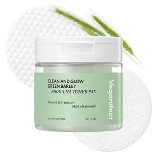 Veganifect - Clean And Glow Green Barley First LHA Toner Pad