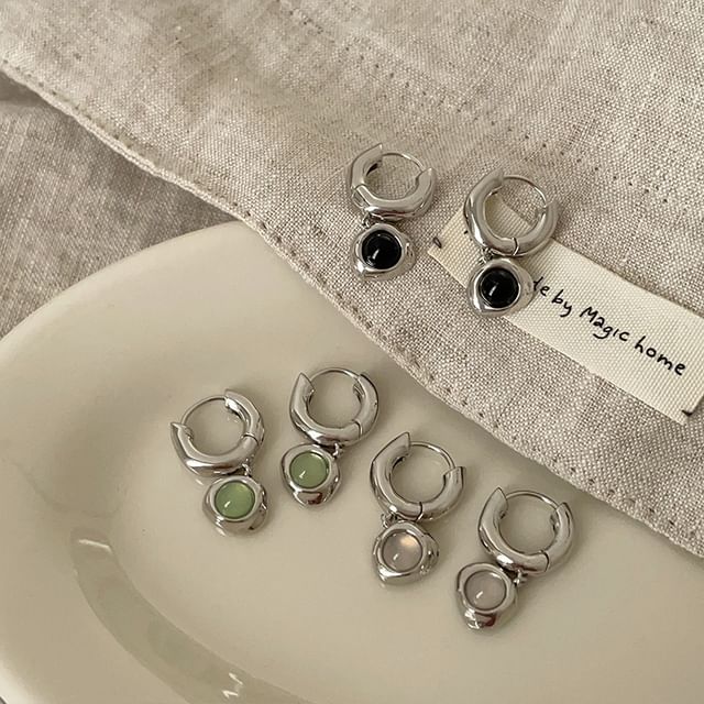 Panda Dama-Faux Gemstone Drop Huggie Earring
