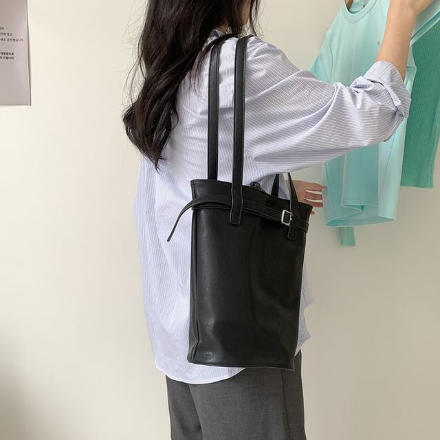 FAYLE-Faux Leather Bucket Bag