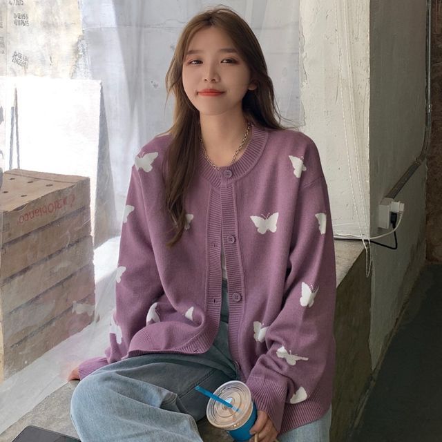 EROPIA - Butterfly Print Cardigan 