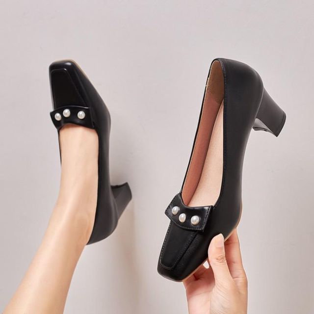 Freesia Beaded BlockHeel Pumps YesStyle