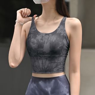 Faiar-Tie Dye Scoop Neck Cropped Tank Top