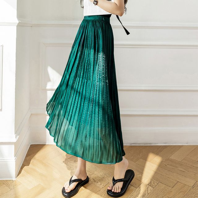 Everose-Mesh Midi A-Line Skirt