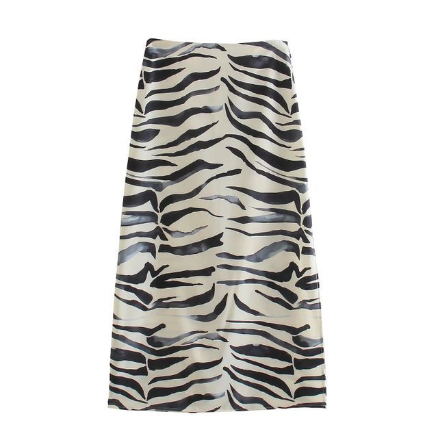 zebra print a line skirt