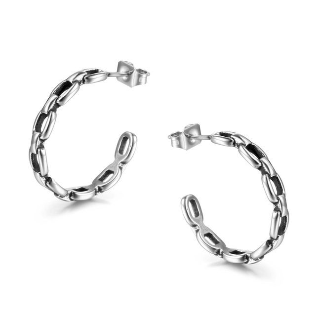 Prushia-Perforated Open Hoop Earring