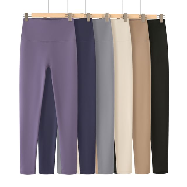 Asiris-High Waist Plain Leggings
