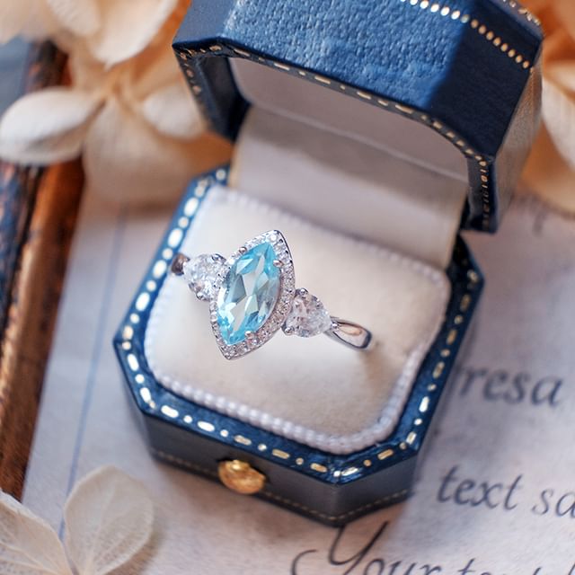 DECADES-Rhinestone Sterling Silver Ring