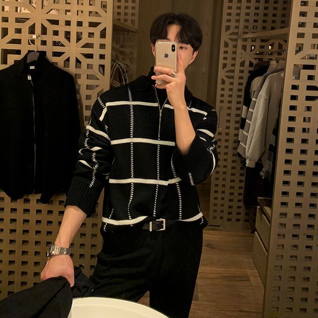 MRCYC-Plaid Zip Cardigan