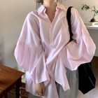 Pink Pinstriped Puff Sleeve main image 0