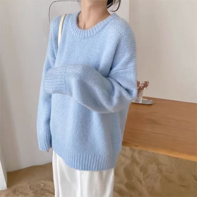 Sienne-Crewneck Plain Sweater