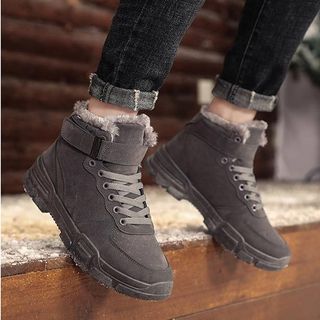 fleece lined high top sneakers