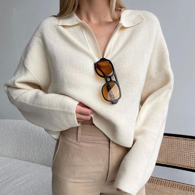 Honet - Knit Cropped Polo Shirt | YesStyle