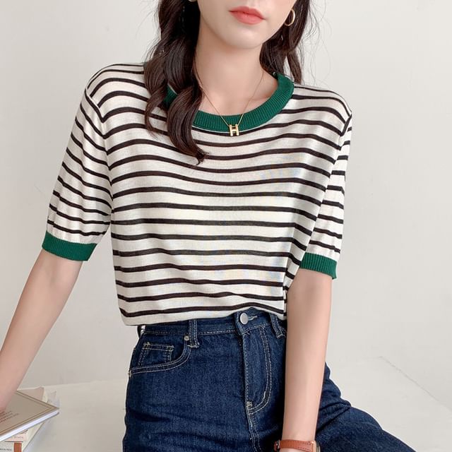 Cloud Nine-Short Sleeve Striped T-Shirt