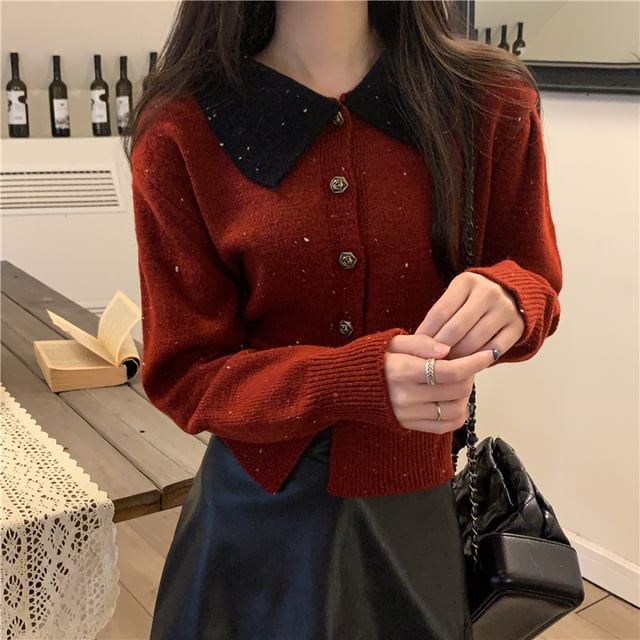 Sienne-Collared Button-Up Cardigan