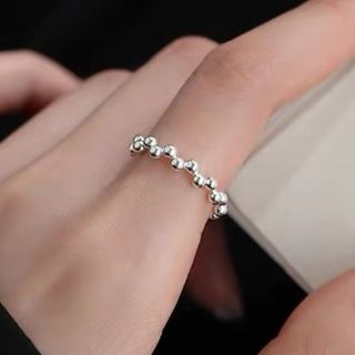 Parskletie-Bead Sterling Silver Open Ring