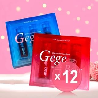 Gege Bear - Set of 3: Dazzling Water Lip Gloss - 2 Types (x12) (Bulk Box)