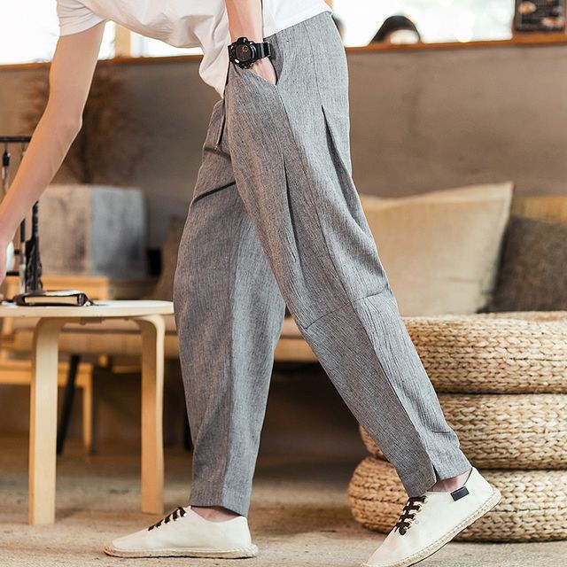 YIKES-Mid Rise Plain Harem Pants