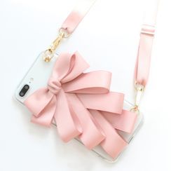 SOCLOSE - Bow-accent Neck Strap Phone Case - iPhone 11 Pro Max / 11 Pro / 11 / SE / XS Max / XS / XR / X / SE 2 / 8 / 8 Plus / 7 / 7 Plus / Huawei SOCLOSE - Bow-accent Neck Strap Phone Case - iPhone 11 Pro Max / 11 Pro / 11 / SE / XS Max / XS / XR / X / SE 2 / 8 / 8 Plus / 7 / 7 Plus / Huawei