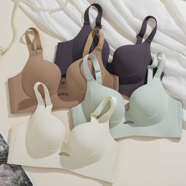 Gecko-Set of 2 Plain Seamless Push Up Bra