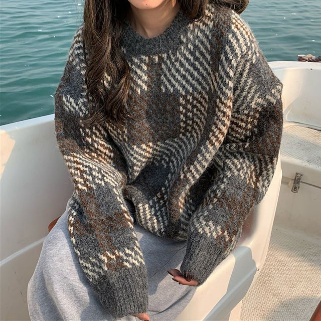 Dute - Plaid Sweater | YesStyle