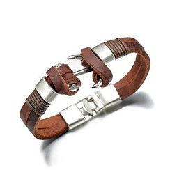 Trend Cool - Anchor Genuine Leather Bracelet