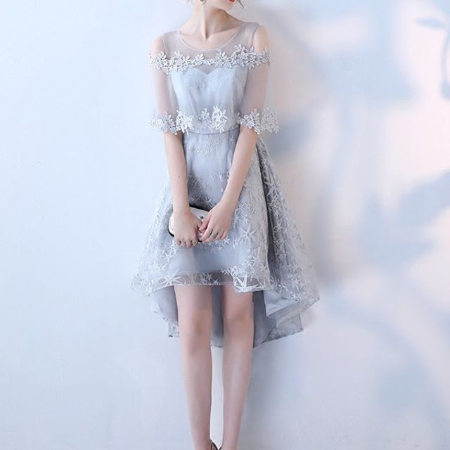 LEFFA - Cold-Shoulder A-Line Lace Cocktail Dress (Various Designs)
