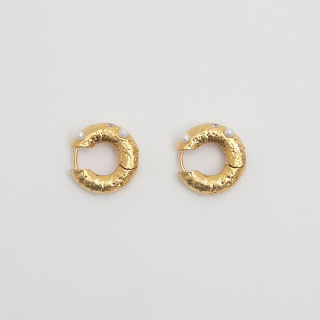 NAIN FauxPearl Bold Hoop Earrings YesStyle