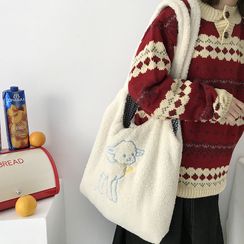 TangTangBags - 绵羊刺绣抓毛购物袋 TangTangBags - 绵羊刺绣抓毛购物袋
