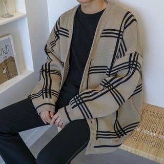 plaid cardigan jacket