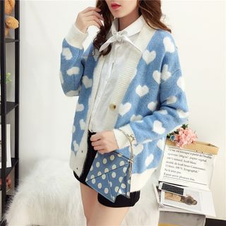 heart pattern cardigan