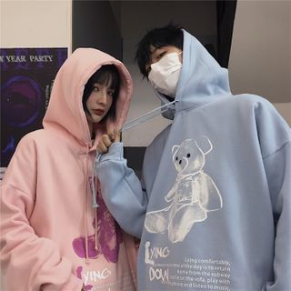 Malnia Home - Couple Matching Bear Print Hoodie | YesStyle