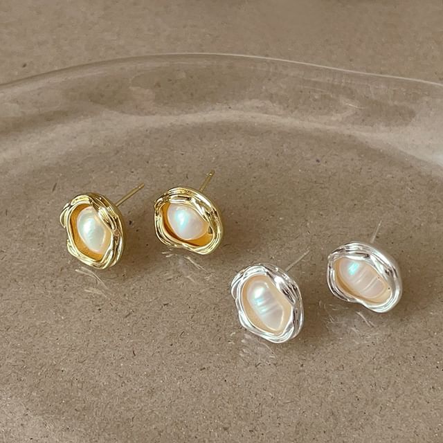Panda Dama-Freshwater Pearl Alloy Stud Earring