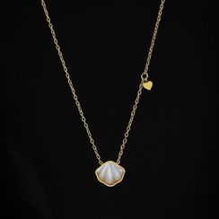 Coscado - Shell Pendant Stainless Steel Necklace