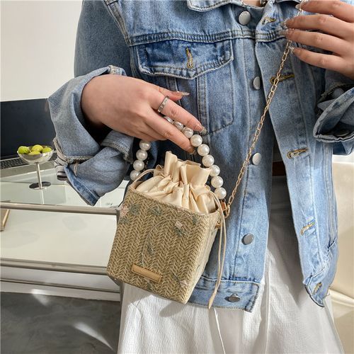 Faux Denim Bucket Bag