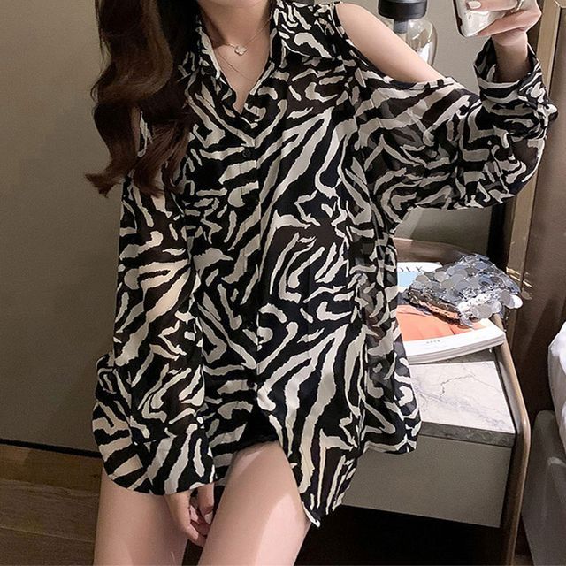 Everose-Zebra Print Shirt