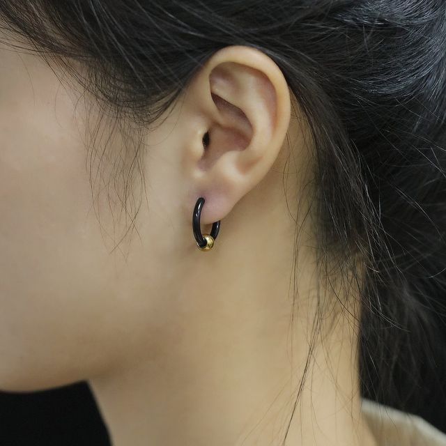 Tenri-Stainless Steel Hoop Earring