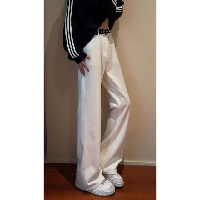 Chuoku-Mid Rise Plain Flared Jeans
